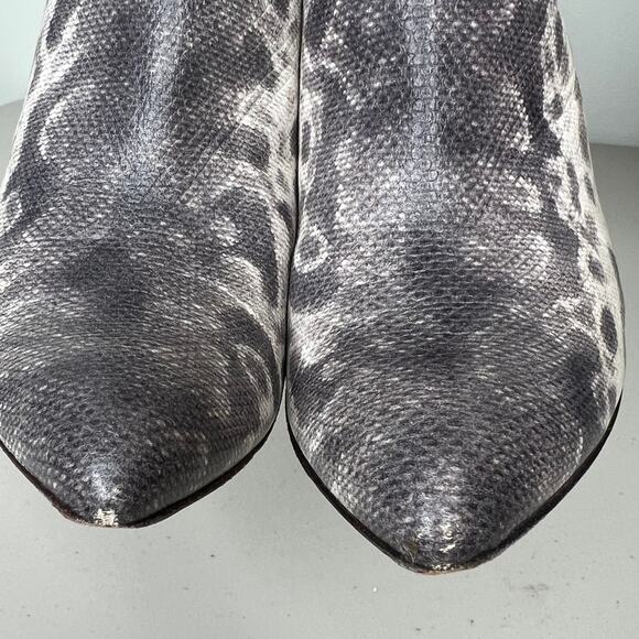 Gucci Gloria Snake Print Leather Pointed Ankle Booties Size 37 - Picture 5 of 11